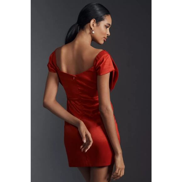 Anthropologie BARDOT Mini Bow Valentine's Day Dress in Red Size US 10 NWT $148 - Picture 2 of 6
